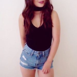 Black choker bodysuit